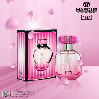 Fragrance World Marque 167 EDP 25 ml — toote vaade; väga lähivõte; heledal taustal