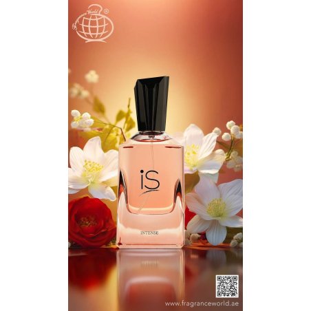Fragrance World IS Intense EDP 75 ml — изображение товара; крупный план; на белом фоне; самый близкий кадр