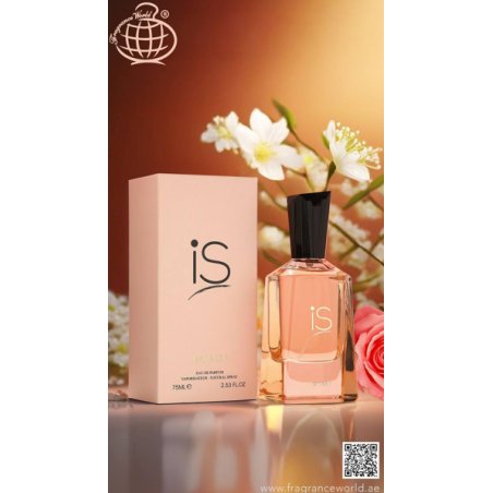 Fragrance World IS Intense EDP 75 ml — товар и упаковка; очень крупный план; на белом фоне