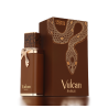 Fragrance World Vulcan Sable EDP 100 ml — produktemballasje; nærbilde; på hvit bakgrunn