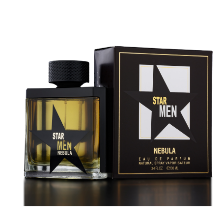 Fragrance World Star Men Nebula EDP 100 ml — изображение товара; очень крупный план; на белом фоне
