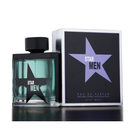 Fragrance World Star men EDP 100 ml — изображение товара; очень крупный план; на белом фоне; самый широкий кадр