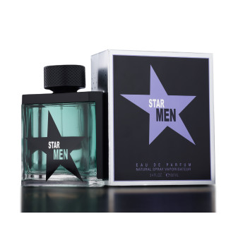 Fragrance World Star men EDP 100 ml — изображение товара; очень крупный план; на белом фоне; самый широкий кадр