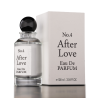 Fragrance World No.4 After Love EDP 100 ml — produktvy; mycket tät närbild; på mörk bakgrund