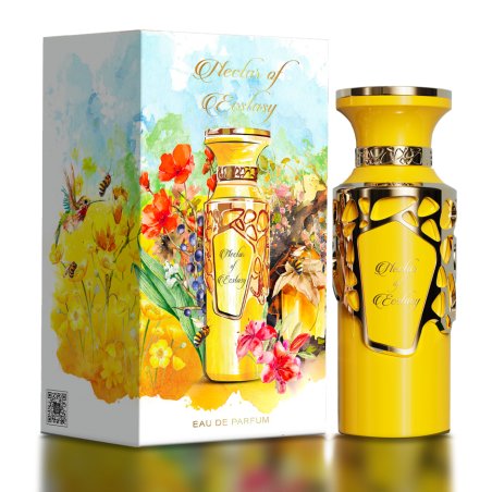 Fragrance World Nectar Of Ecstasy EDP 100 ml — toode ja pakend; väga lähivõte; valgel taustal