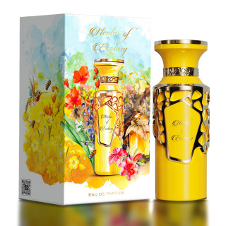 Fragrance World Nectar Of Ecstasy EDP 100 ml — toode ja pakend; väga lähivõte; valgel taustal