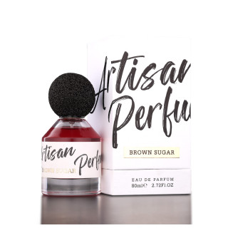 Fragrance World Artisan Perfume Brown Sugar EDP 80 ml — produkto vaizdas; stambus planas; šviesiame fone