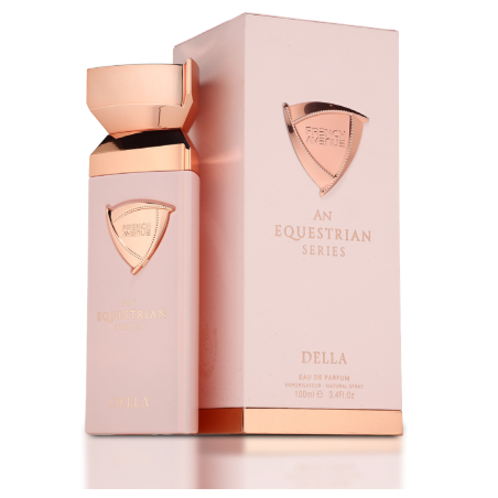 Fragrance World An Equestrian Series Della EDP 100 ml — упаковка товара; очень крупный план; на светлом фоне