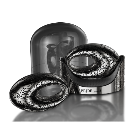 Fragrance World Pride By Night EDP 100 ml — toote vaade; väga lähivõte; valgel taustal; lähim kadreering