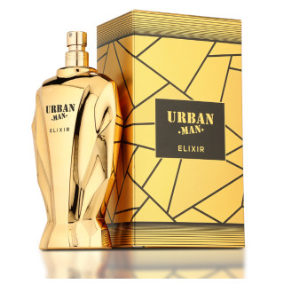 Fragrance World Urban Man Elixir EDP 90 ml — изображение товара; очень крупный план; на светлом фоне