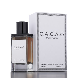 Fragrance World C.A.C.A.O EDP 100 ml — изображение товара; очень крупный план; на тёмном фоне