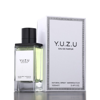 Fragrance World Y.U.Z.U EDP 100 ml — изображение товара; очень крупный план; на тёмном фоне