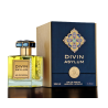Fragrance World Divin Asylum EDP 100 ml — toode stiliseeritud keskkonnas; väga lähivõte; valgel taustal