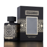 Fragrance World Glorious Oud Extrait de Parfum 80 ml — toode ja pakend; väga lähivõte; valgel taustal; lähim kadreering