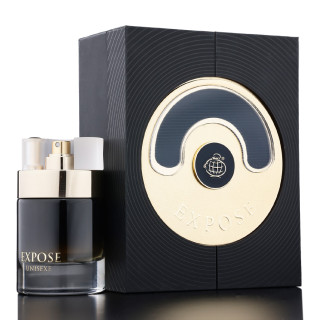 Fragrance World Expose EDP 100 ml — изображение товара; очень крупный план; на тёмном фоне
