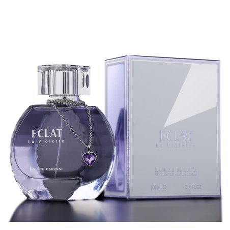 Fragrance World Eclat La Violette EDP 100 ml — toote vaade; väga lähivõte; valgel taustal