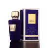 Fragrance World Velvet Accent EDP 100 ml — produktas ir pakuotė; artimas vaizdas; tamsiame fone