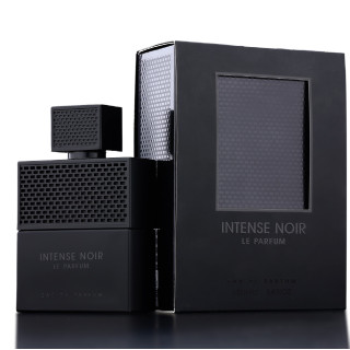 Fragrance World Intense Noir Le Parfum EDP 100 ml — изображение товара; крупный план; на тёмном фоне
