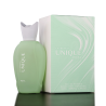 Fragrance World Extremely Unique Pista EDP 100 ml — товар и упаковка; очень крупный план; на тёмном фоне