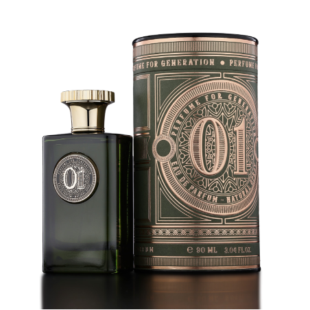 Fragrance World Perfume for Generation 01 EDP 90 ml — изглед на продукта; много близък план; на тъмен фон