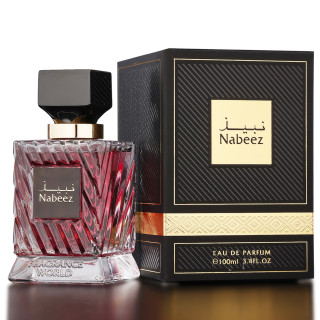 Fragrance World Nabeez EDP 100 ml — produkt a balení; detail; na tmavém pozadí
