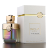 Fragrance World Enigma Deux EDP 100 ml — товар и упаковка; очень крупный план; на тёмном фоне