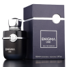 Fragrance World Enigma Une EDP 100 ml — toote pakend; väga lähivõte; tumedal taustal