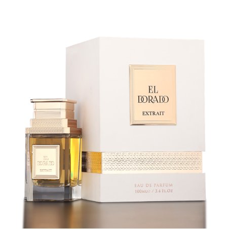 El Dorado Extrait Extrait de Parfum 100 ml — produktvisning; full komposisjon; på hvit bakgrunn; tetteste utsnitt