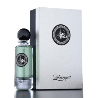 Athoor Al Alam Zakariyat EDP 100 ml — product en verpakking; close-up; op een witte achtergrond; ruimste kadrering
