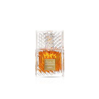 Lattafa Perfume Khamrah EDP 100 ml — vista del prodotto; composizione ampia; su sfondo bianco