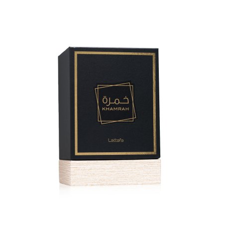 Lattafa Perfume Khamrah EDP 100 ml — vista del prodotto; composizione completa; su sfondo bianco