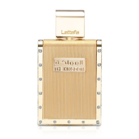 Lattafa Perfume The Kingdom Man EDP 100 ml — изображение товара; крупный план; на белом фоне; самый близкий кадр