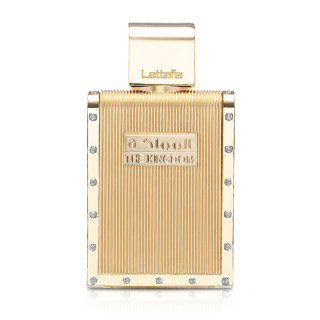 Lattafa Perfume The Kingdom Man EDP 100 ml — изображение товара; крупный план; на белом фоне; самый близкий кадр