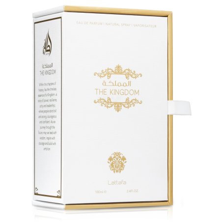 Lattafa Perfume The Kingdom Man EDP 100 ml — изображение товара; крупный план; на белом фоне; самый широкий кадр