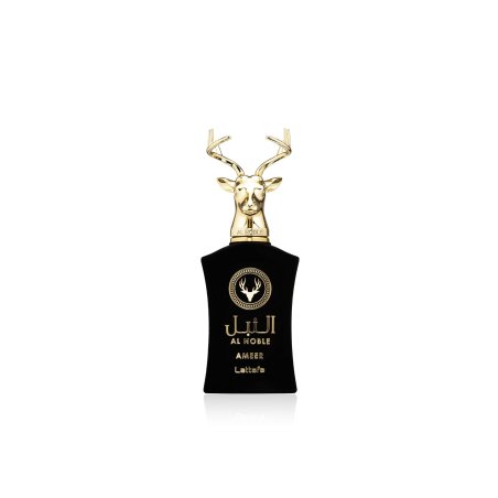 Lattafa Perfume Ameer Al Noble EDP 100 ml — toote vaade; lai kompositsioon; valgel taustal