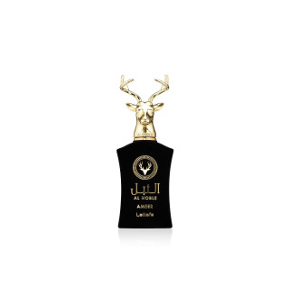 Lattafa Perfume Ameer Al Noble EDP 100 ml — toote vaade; lai kompositsioon; valgel taustal