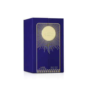 Lattafa Perfume Emaan EDP 100 ml — упаковка товара; полная композиция; на белом фоне; самый широкий кадр