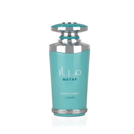 Lattafa Perfume Mayar Natural Intense EDP 100 ml — изображение товара; полная композиция; на белом фоне; самый широкий кадр