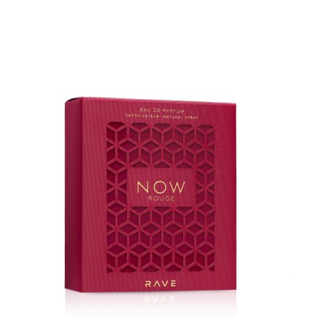 Lattafa Perfume Rave Now Rouge EDP 100 ml — упаковка товара; полная композиция; на белом фоне