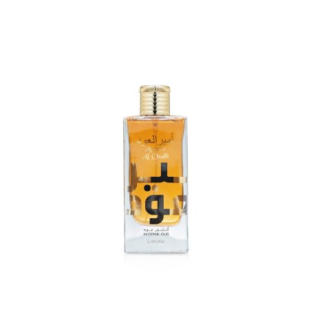 Lattafa Perfume Ameer Al Oudh Intense EDP 100 ml — vedere a produsului; compoziție largă; pe fundal alb