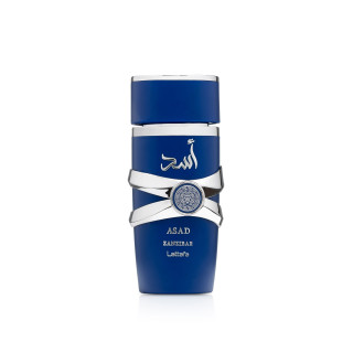 Lattafa Perfume Asad Zanzibar EDP 100 ml — изображение товара; полная композиция; на белом фоне