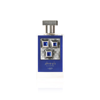 Lattafa Perfume Pride Blue Sapphire EDP 100 ml — изображение товара; широкая композиция; на белом фоне; самый близкий кадр