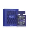 Lattafa Perfume Rave Now Intense EDP 100 ml — produktemballage; nærbillede; på hvid baggrund; bredeste udsnit