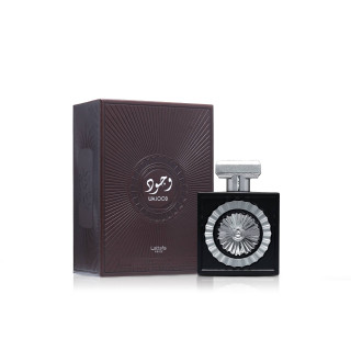 Lattafa Perfume Wajood 100 ml — ambalajul produsului; compoziție completă; pe fundal alb; încadrare cea mai apropiată