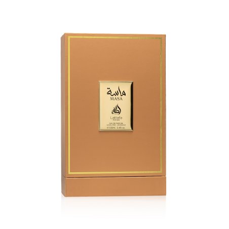 Lattafa Perfume Pride Masa 100 ml — toote pakend; täiskompositsioon; valgel taustal