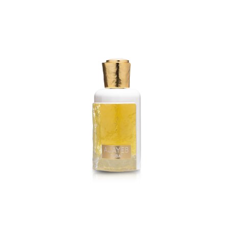 Lattafa Perfume Ajayeb Dubai Portrait EDP 100 ml — produktvisning; bred komposition; på hvid baggrund