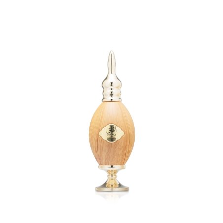 Lattafa Perfume AFAQ Pride EDP 100 ml — toode stiliseeritud keskkonnas; lai kompositsioon; puitpinnal