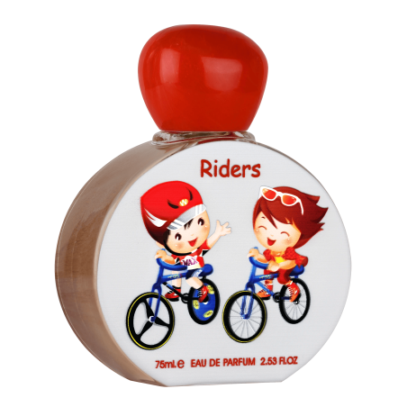 Lattafa Perfume Pride Riders EDP 75 ml — productweergave; zeer nabije close-up; op een witte achtergrond; ruimste kadrering