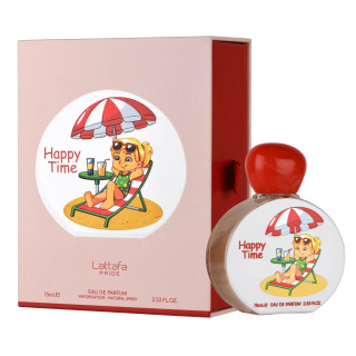 Lattafa Perfume Pride Happy Time EDP 75 ml — изображение товара; очень крупный план; на белом фоне; средний план