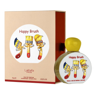 Lattafa Perfume Pride Happy Brush EDP 75 ml — toote vaade; väga lähivõte; valgel taustal; keskmine kadreering